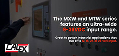 Calex Manufacturing, MXW and MTW series of DC-DC converters for industrial, e-mobility and robotics